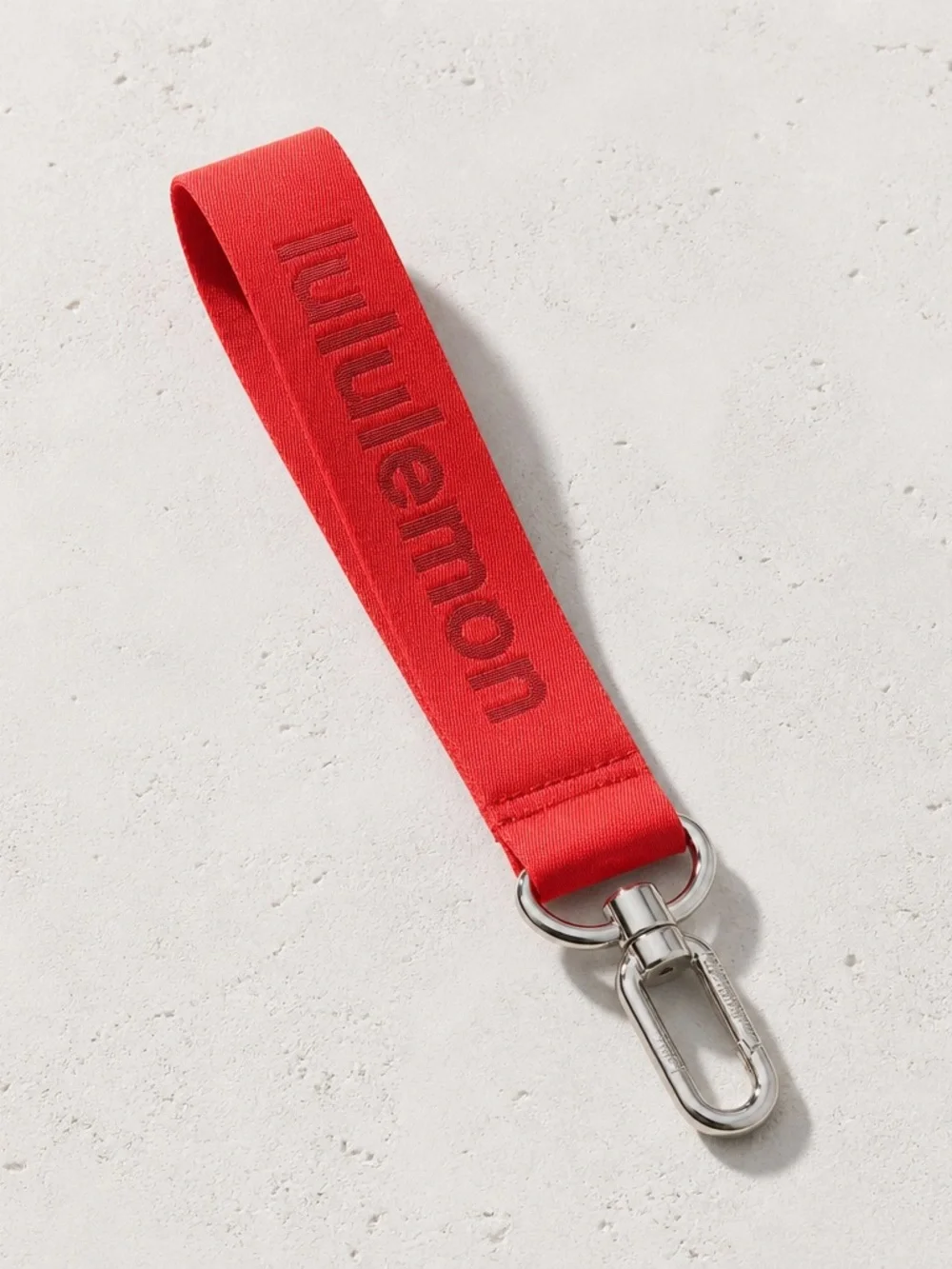 NWT Lululemon Never Lost Keychain Red Cranberry Silver